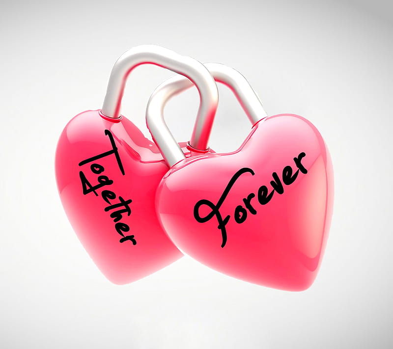 Together Forever, flirt, heart, lock, love, new, romance, saying, HD wallpaper