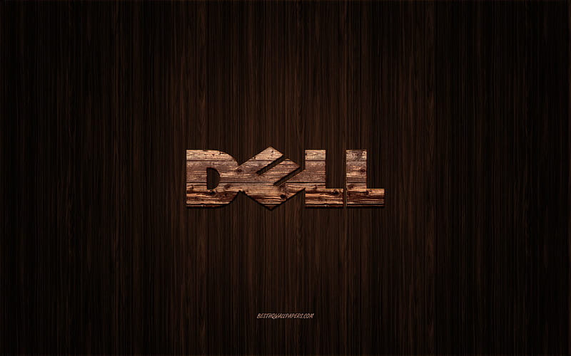 Dell wood logo, wood texture, Dell logo, wood background, Dell, creative art, Dell emblem, HD wallpaper