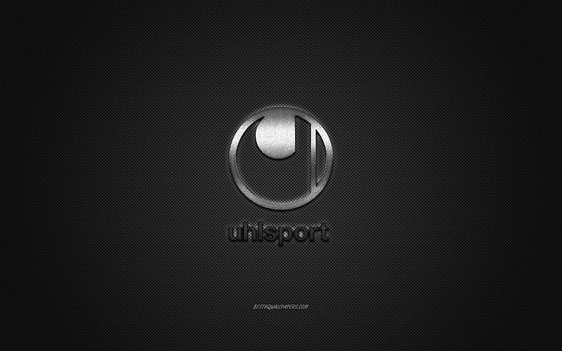 Uhlsport logo, metal emblem, apparel brand, black carbon texture, global apparel brands, Uhlsport, fashion concept, Uhlsport emblem, HD wallpaper