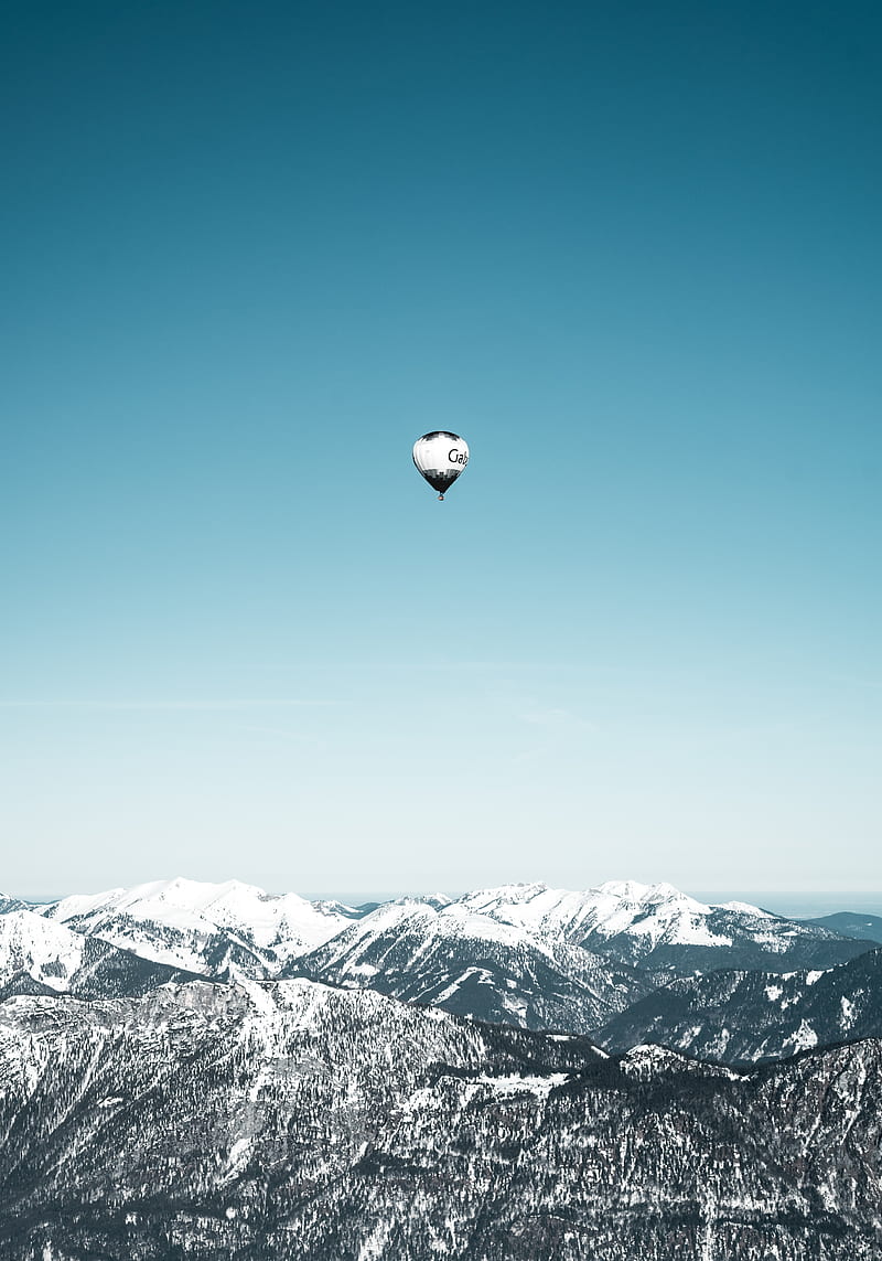 white and black hot air balloons in mid air, HD phone wallpaper