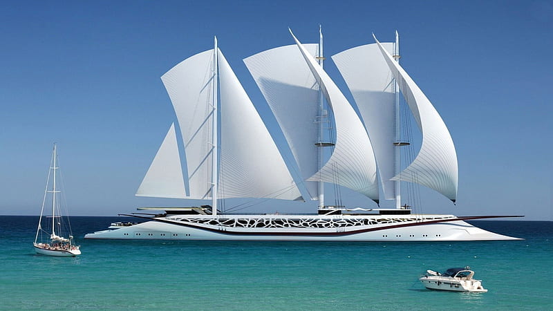 Yacht, modern, water, boat, marine, ocean, luxury, sea, HD wallpaper