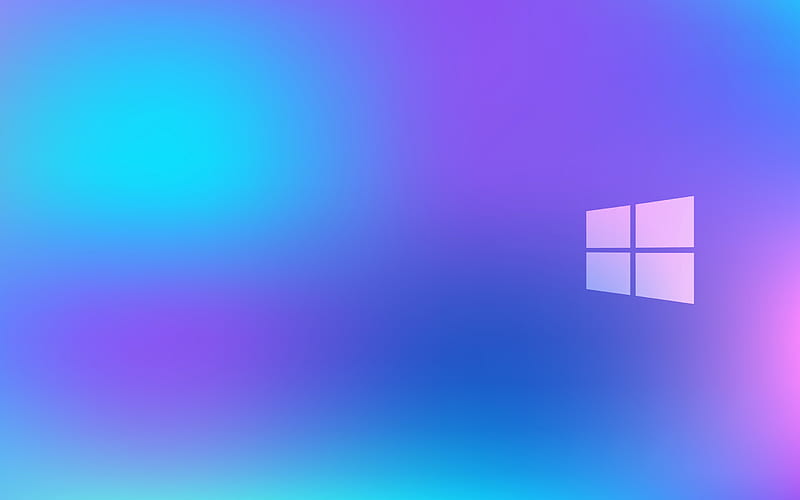 White Windows logo, purple blur background, Windows logo, Windows 10 logo, Windows emblem, HD wallpaper