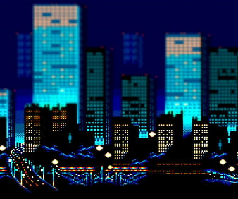 pixelated mini-dump  Pixel city, Pixel art background, Desktop wallpaper  art