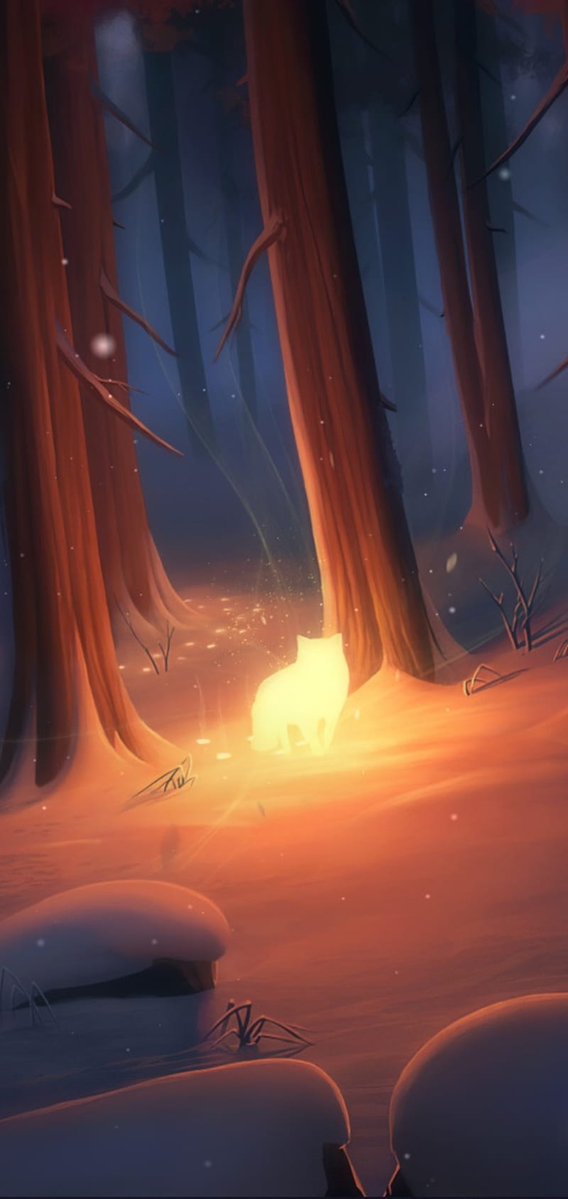 Arctic Spirit, forest, magic, snow, trees, winter, HD phone wallpaper