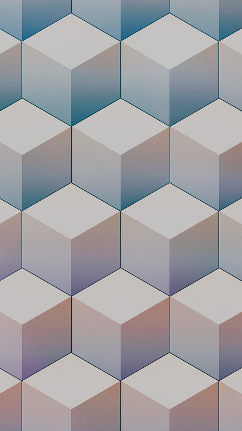 Cubes 3D, 3d, blue, boxes, cubes light, pattern, red, simple, HD phone wallpaper