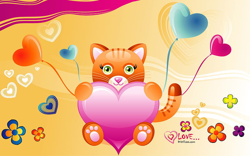 Tiger love - Valentines Day heart-shaped design, HD wallpaper