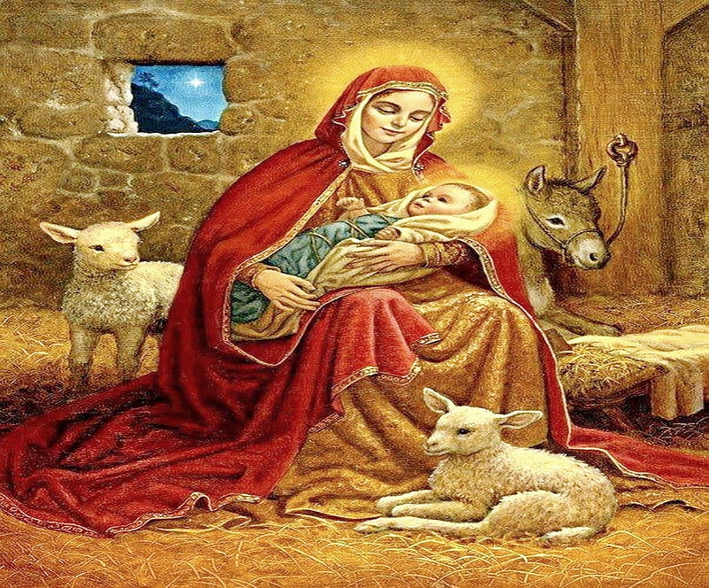 A child is born, birth, mother, Mary, Jesus, HD wallpaper
