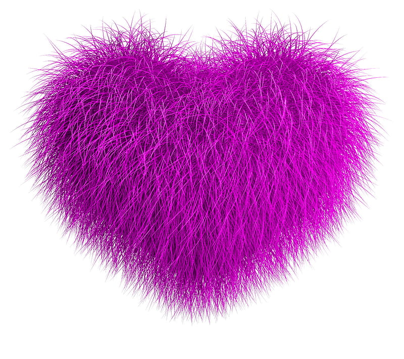 Purple Heart, fluffy purple, love romantic, HD wallpaper
