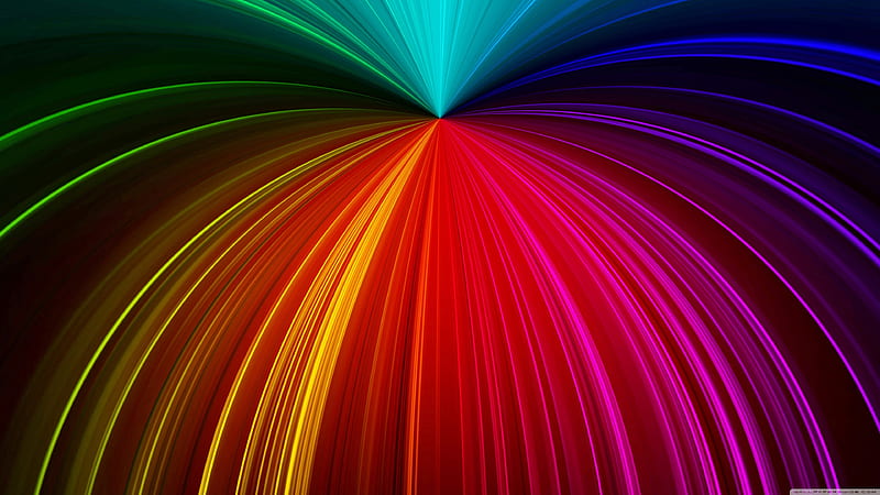rainbow colours, mix, red, spark, waves, HD wallpaper