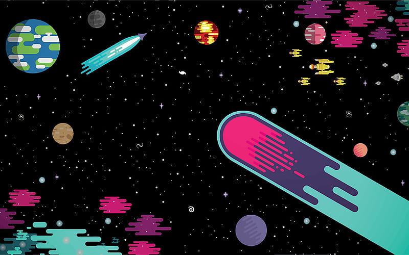Space cartoon background, planets, creative art, space, cartoon space  background, HD wallpaper | Peakpx