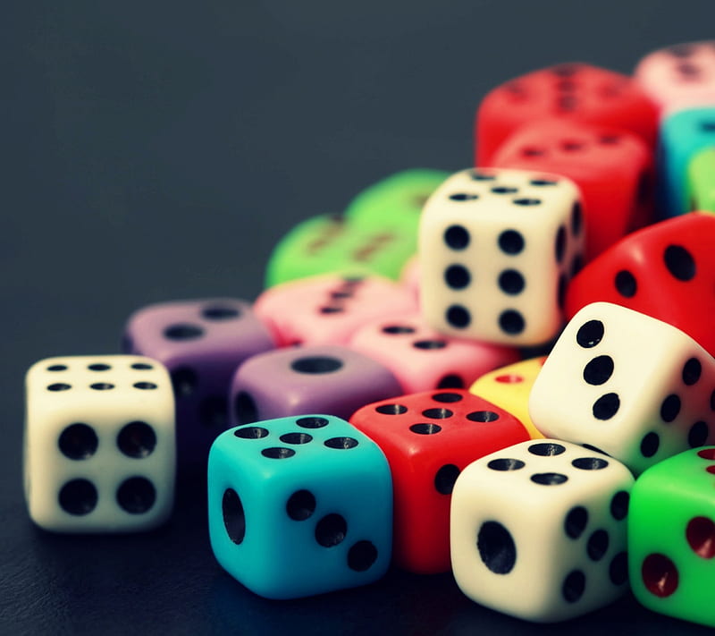 Dice, abstract, colorful, HD wallpaper