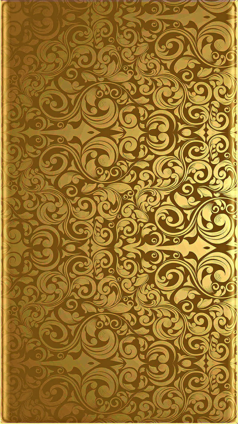 Gold patterns, nice, glossy pretty, art, HD phone wallpaper