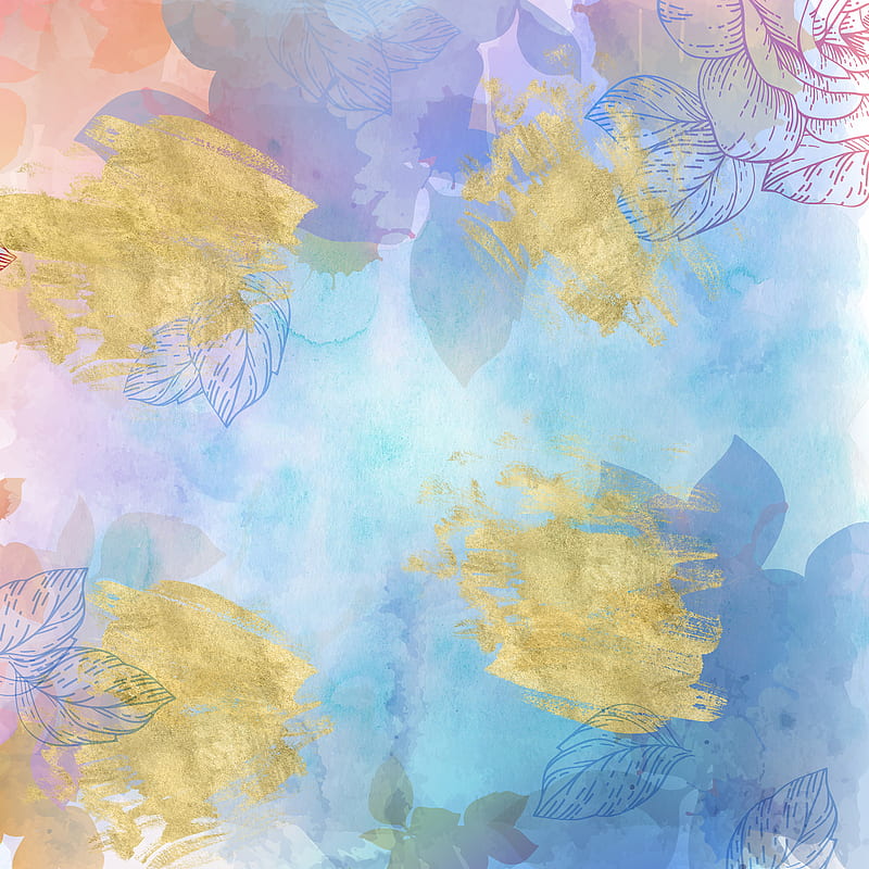 colors 2 25, One4Studio_Colors2, art, artist, background, best, blue, bright, clouds, cool, desenho, floral, flowers, girl, gold, lovely, new, pastel, popular, premium, unique, yellow, HD phone wallpaper