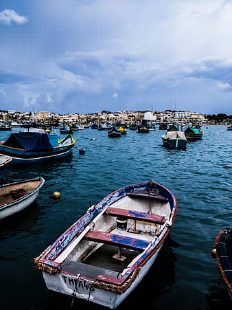 Boat harbor, boats, fish, habor, malta, old, sea, HD phone wallpaper
