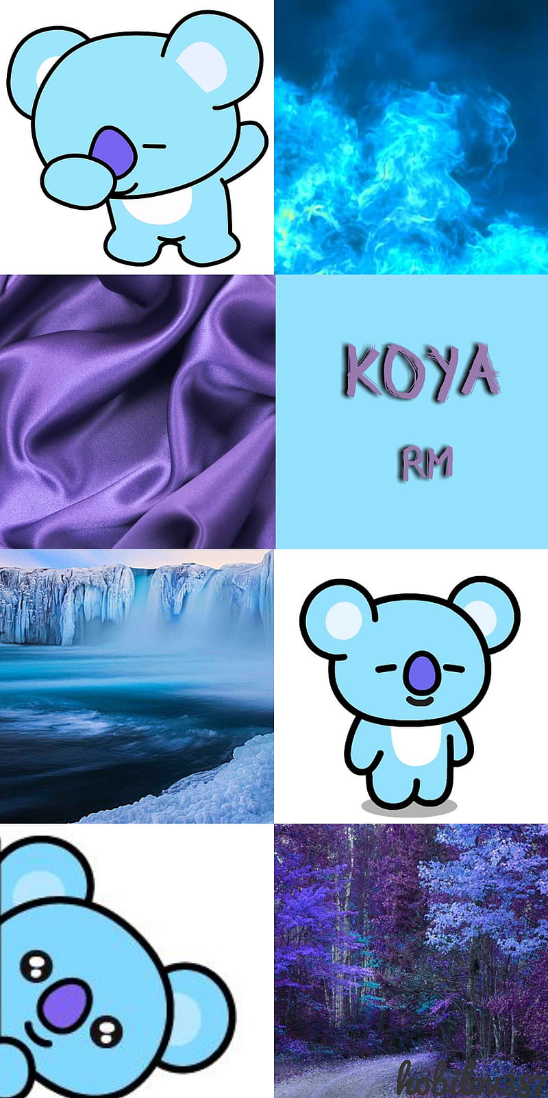 BTS BT21 Koya, rm, kim namjoon, kiya, blue, purple, HD phone wallpaper