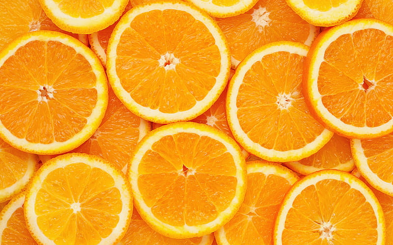 oranges textures, close-up, tropical fruits, citrus fruits, fruits, oranges slices, macro, fruit textures, food textures, HD wallpaper