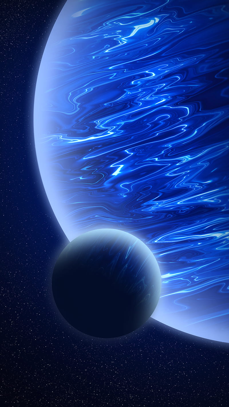 Trippy space, planet, sci-fi, blue, alien, psicodelia, art, desenho, HD  phone wallpaper