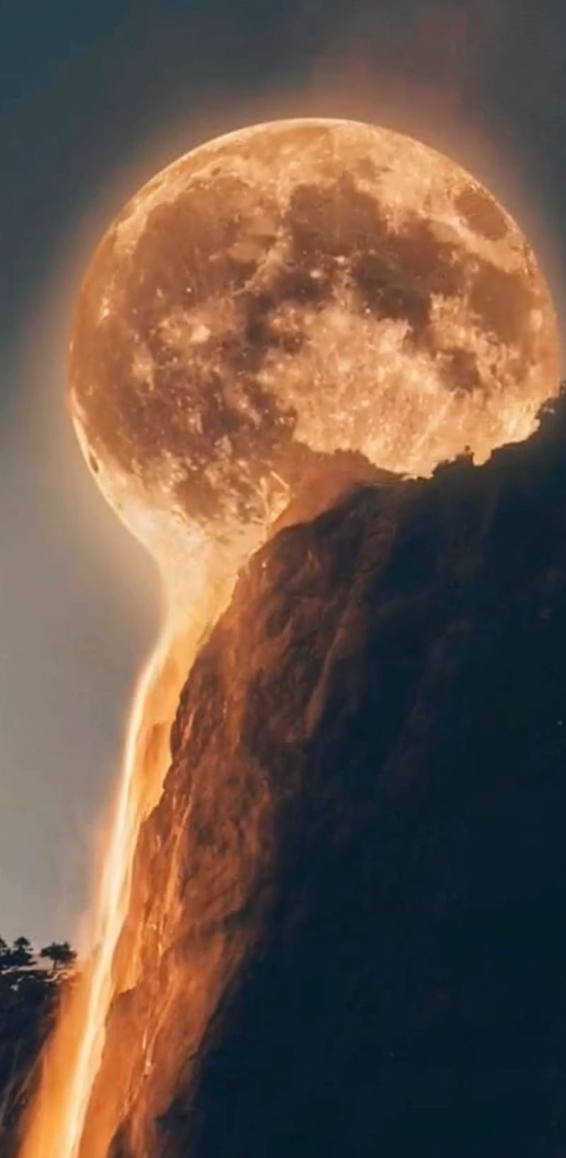 Melting Moon, bright, lava, light, shine, sky, HD phone wallpaper
