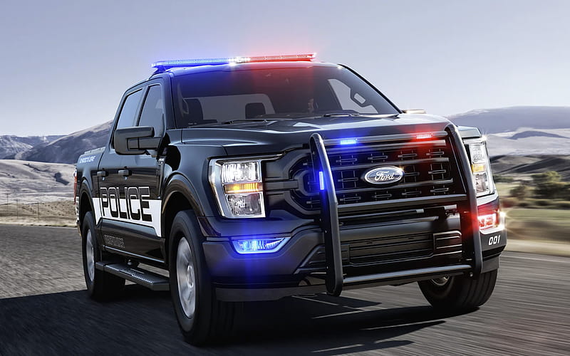 2021, Ford F-150 Police Responder, front view, police pickup truck, F-150, police cars, american cars, Ford, HD wallpaper