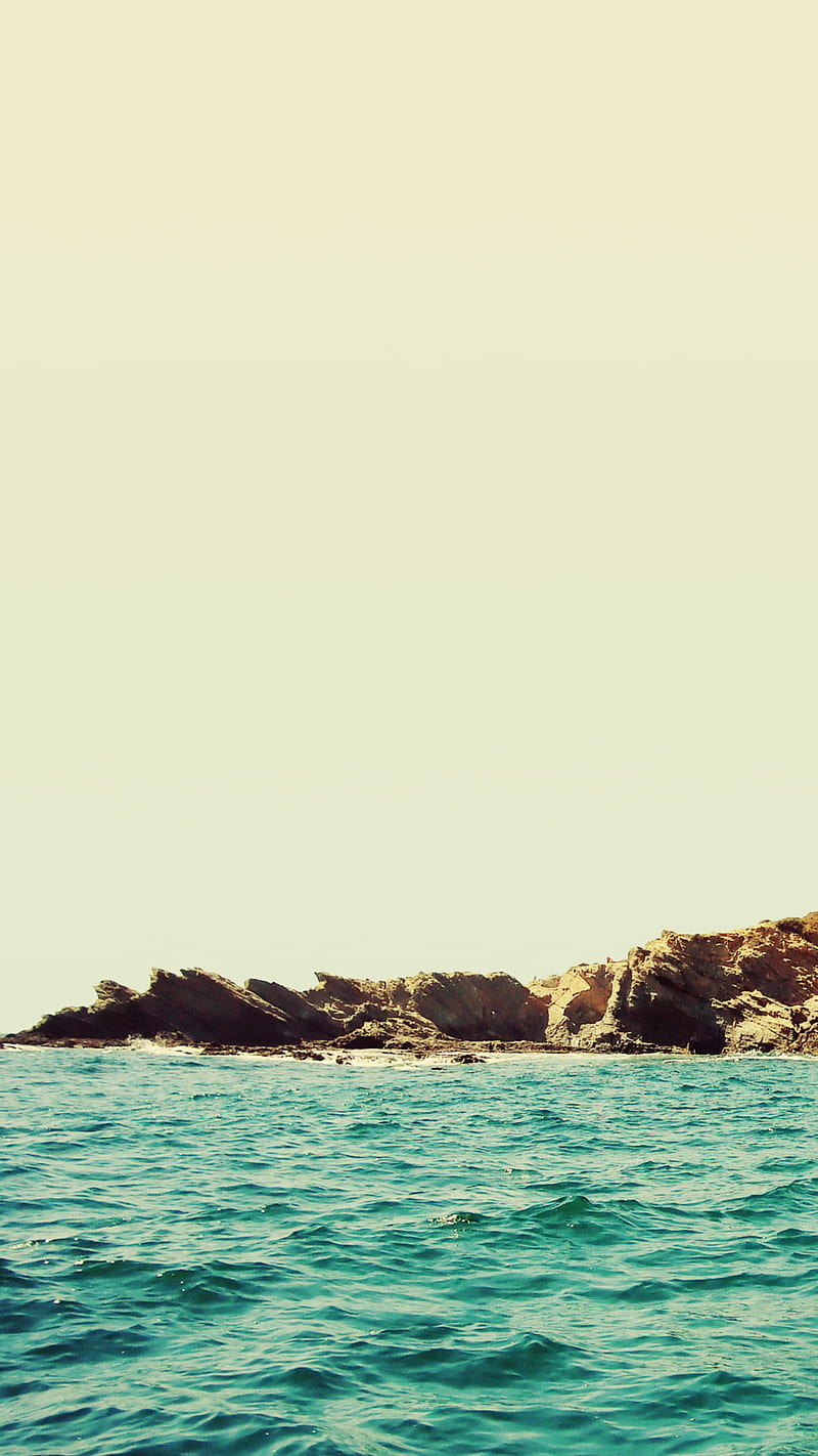 Sea, blue, funny, iland, iphone, island, isle, samsung, water, HD phone wallpaper