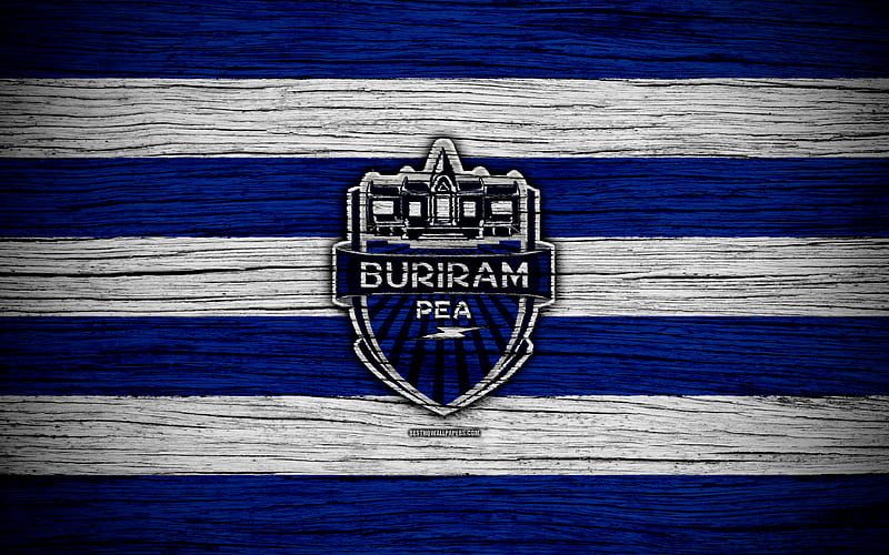 Buriram United FC Thai League 1, soccer, football club, Thailand, Buriram United, logo, wooden texture, FC Buriram United, HD wallpaper