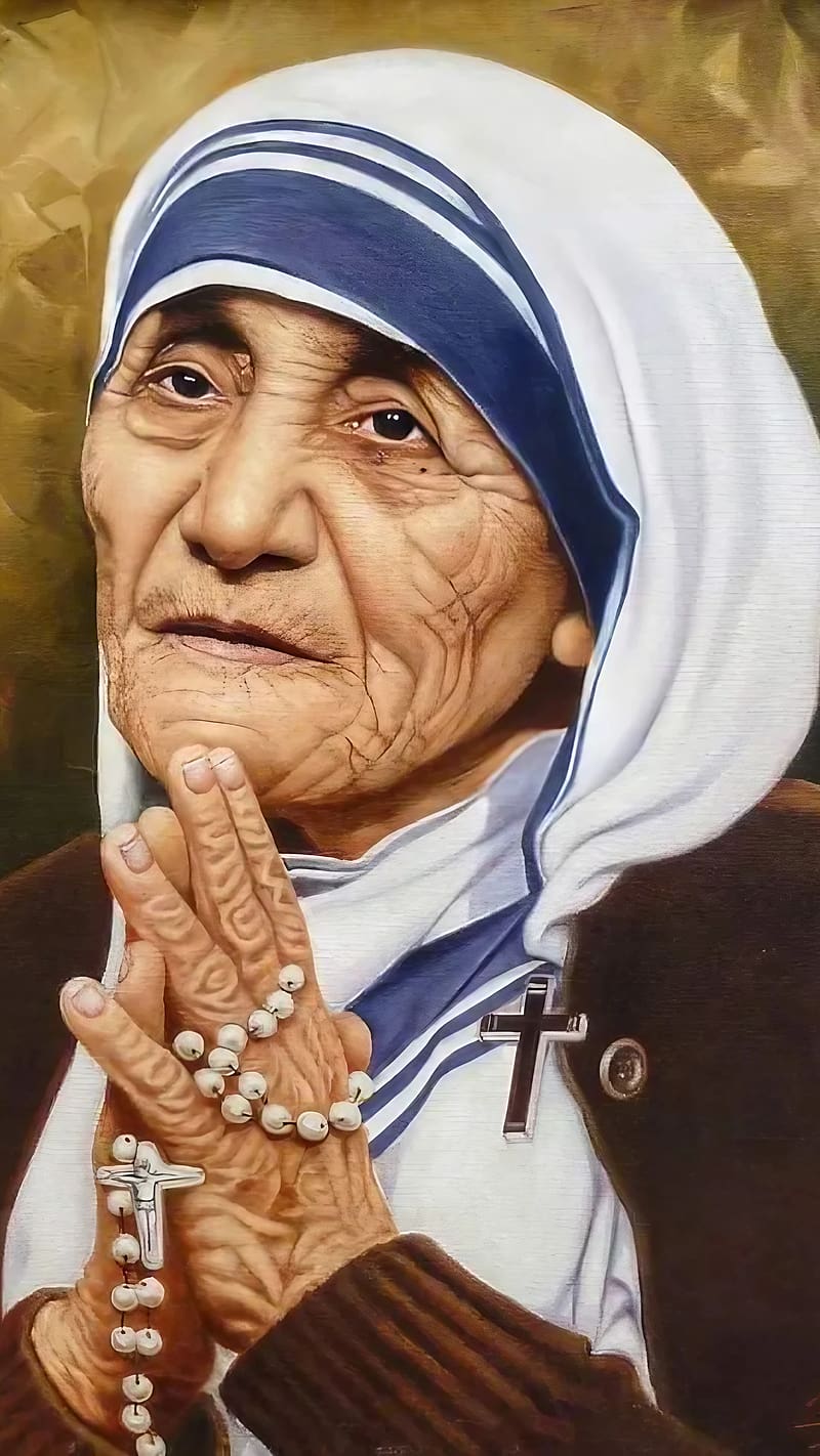 Mother Teresa, Face Portrait, indian catholic nun, HD phone wallpaper