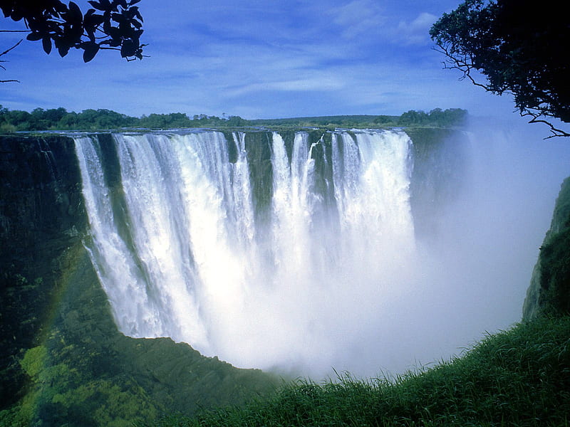 Victoria Falls Zimbabwe Africa, victoria, waterfall, trees, zimbabwe, africa, falls, HD wallpaper