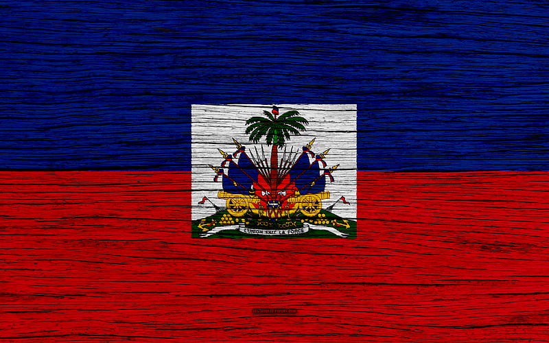 Flag of Haiti North America, wooden texture, Gait flag, national symbols, Haiti flag, art, Haiti, HD wallpaper