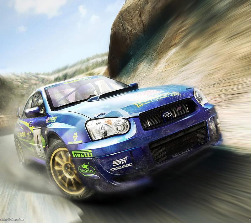 Colin Mcrae Rally, blue, drift, fast, subaru, HD wallpaper