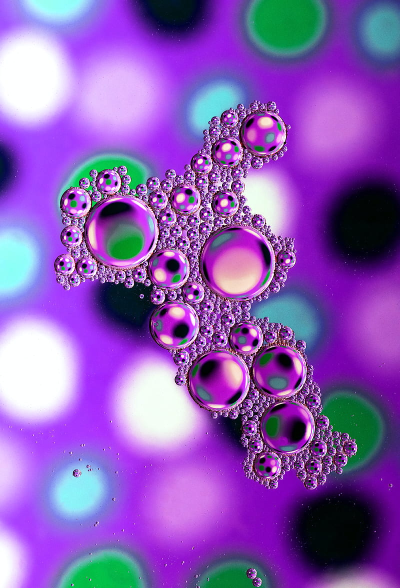 bubbles, drops, blur, water, multicolored, HD phone wallpaper