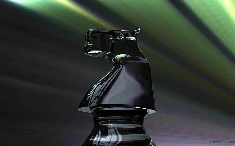 Black Knight - Chess Piece, glass, chess, knight, HD wallpaper | Peakpx