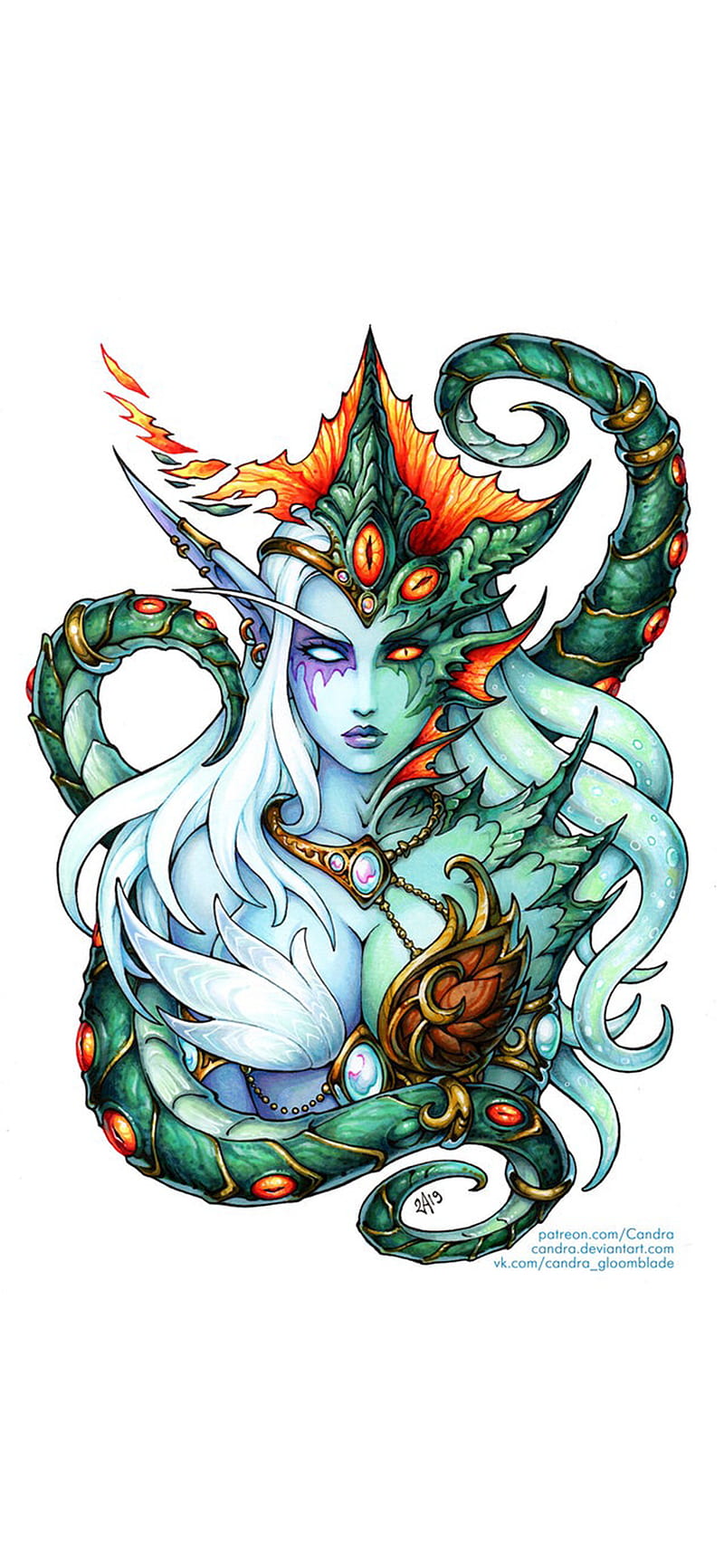 Queen Azshara, World of Warcraft, artwork, HD phone wallpaper