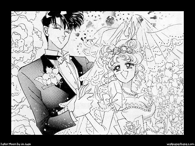 Usagi and Mamoru, tuxedo mask, anime, mamoru, manga, sailor moon, prince endymion, usagi, princess serenity, HD wallpaper