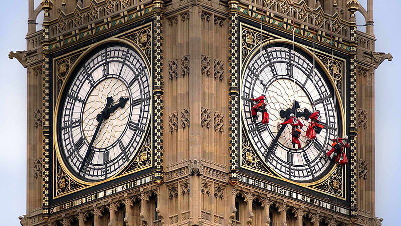 Workers Cleaning The Clock Face Of Big Ben, London (© Reuters) Bing Everyday 2019 10 27, HD wallpaper