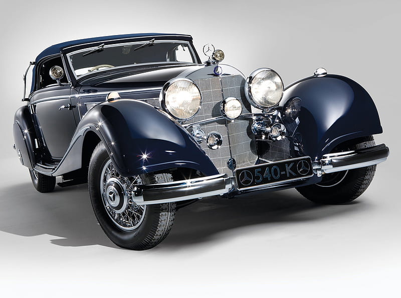 1937 Mercedes Benz 540k, 1937, old, 37, 540k, benz, cabriolet, antique, car, convertible, mercedes, classic, vintage, HD wallpaper