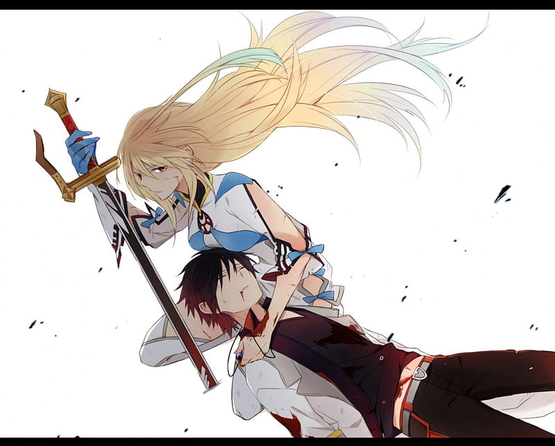 I won't let you die!, pretty, dress, game, bonito, magic, anime boy, milla maxwell, nice, fantasy, anime, love, beauty, anime girl, weapon, dream, long hair, sword, couple, tales of xillia, light, coupel, female, male, jude mathis, brown hair, blonde hair, blood, short hair, lover, red eyes, HD wallpaper