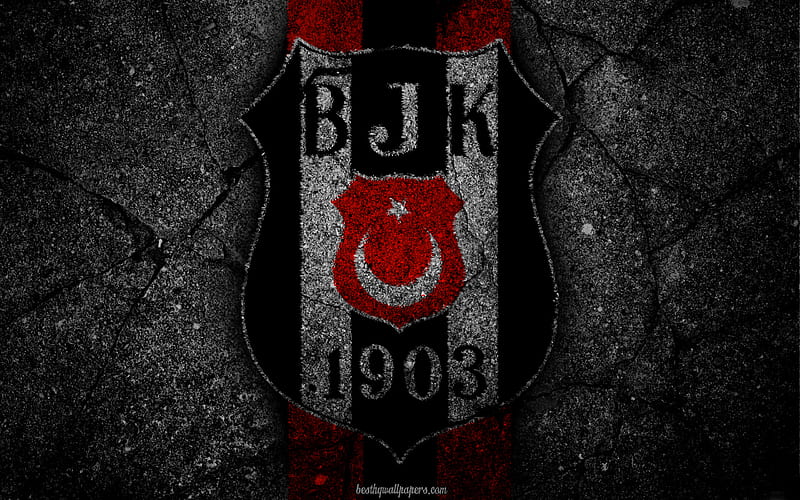 Besiktas, logo, art, Super Lig, soccer, football club, grunge, Besiktas FC, HD wallpaper