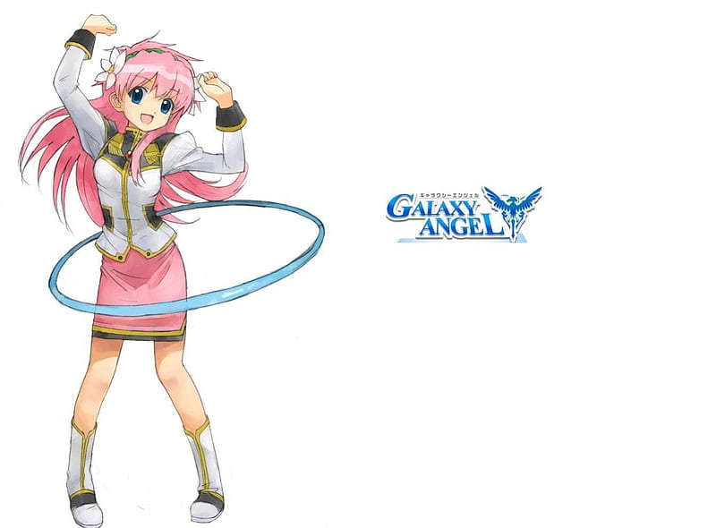 Milfeulle Sakuraba, galaxy angel, hulahoop, uniform, anime, pink, HD wallpaper