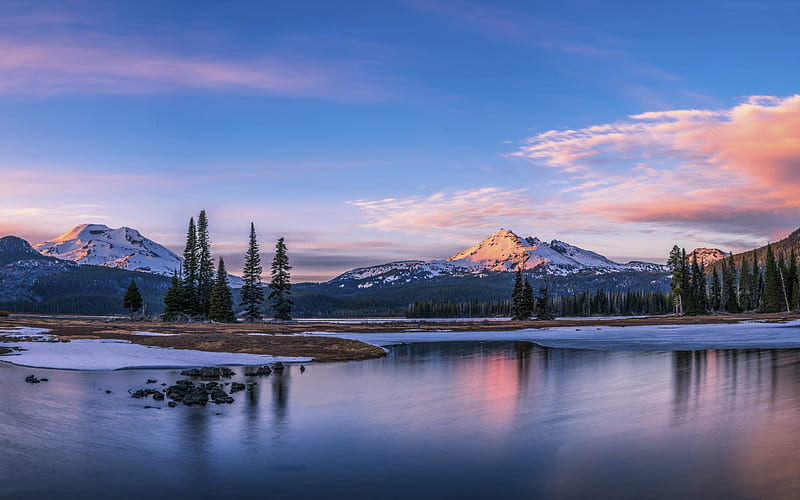 Sparks lake oregon mountains-Nature High Quality, HD wallpaper