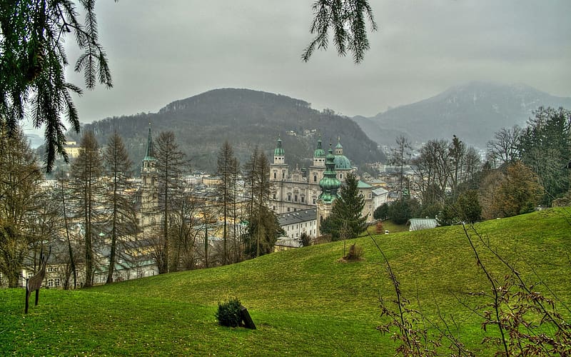 Austria, Salzburg, Town, , Towns, HD wallpaper