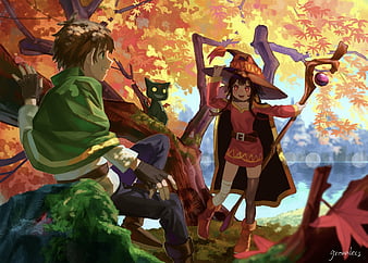 Kazuma satou, anime, konosuba, verde, HD phone wallpaper