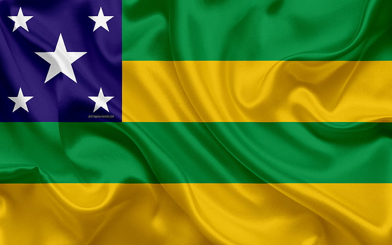 Flag of Sergipe state of brazil, silk texture, Sergipe flag, Brazil, brazilian states, art, South America, Sergipe, HD wallpaper