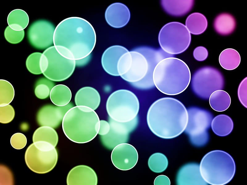 Beautiful Bubbles, circle, cg, graphic design, bubbles, rainbow, gimp, HD wallpaper