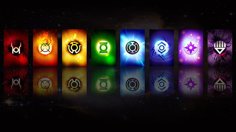 Green Lantern, Comics, Black Lantern, Blue Lantern, Orange Lantern, Indigo Tribe, Yellow Lantern, Green Lantern Corps, Violet Lantern, HD wallpaper