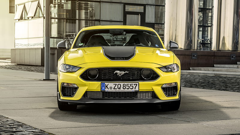 Yellow Ford Mustang Mach 1 2021 2 Cars, HD wallpaper