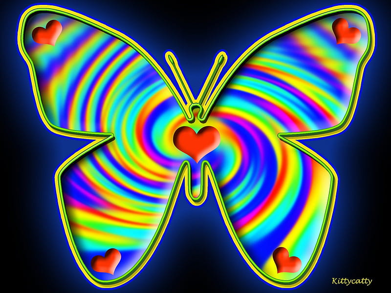 Ƹ̴Ӂ̴Ʒ~Butterfly for Flutterby~Ƹ̴Ӂ̴Ʒ , rainbow butterfly, butterfly, mind teaser, abstract, rainbow colors, HD wallpaper