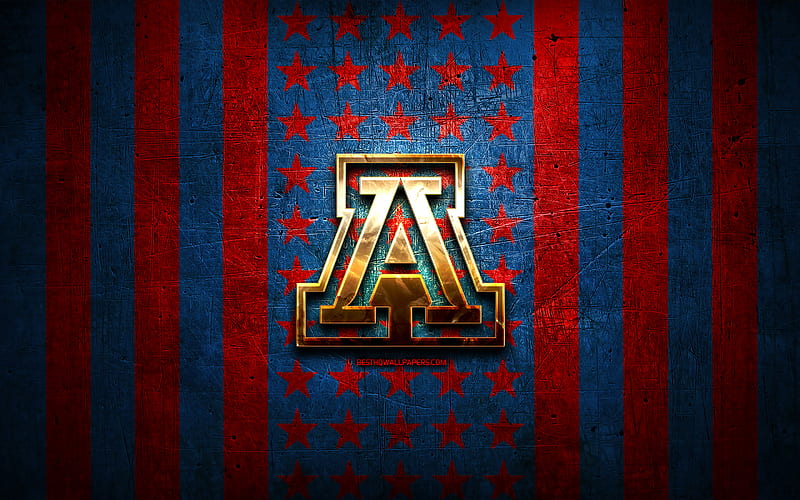 Arizona Wildcats, golden logo, NCAA, red metal background, american  football club, HD wallpaper | Peakpx