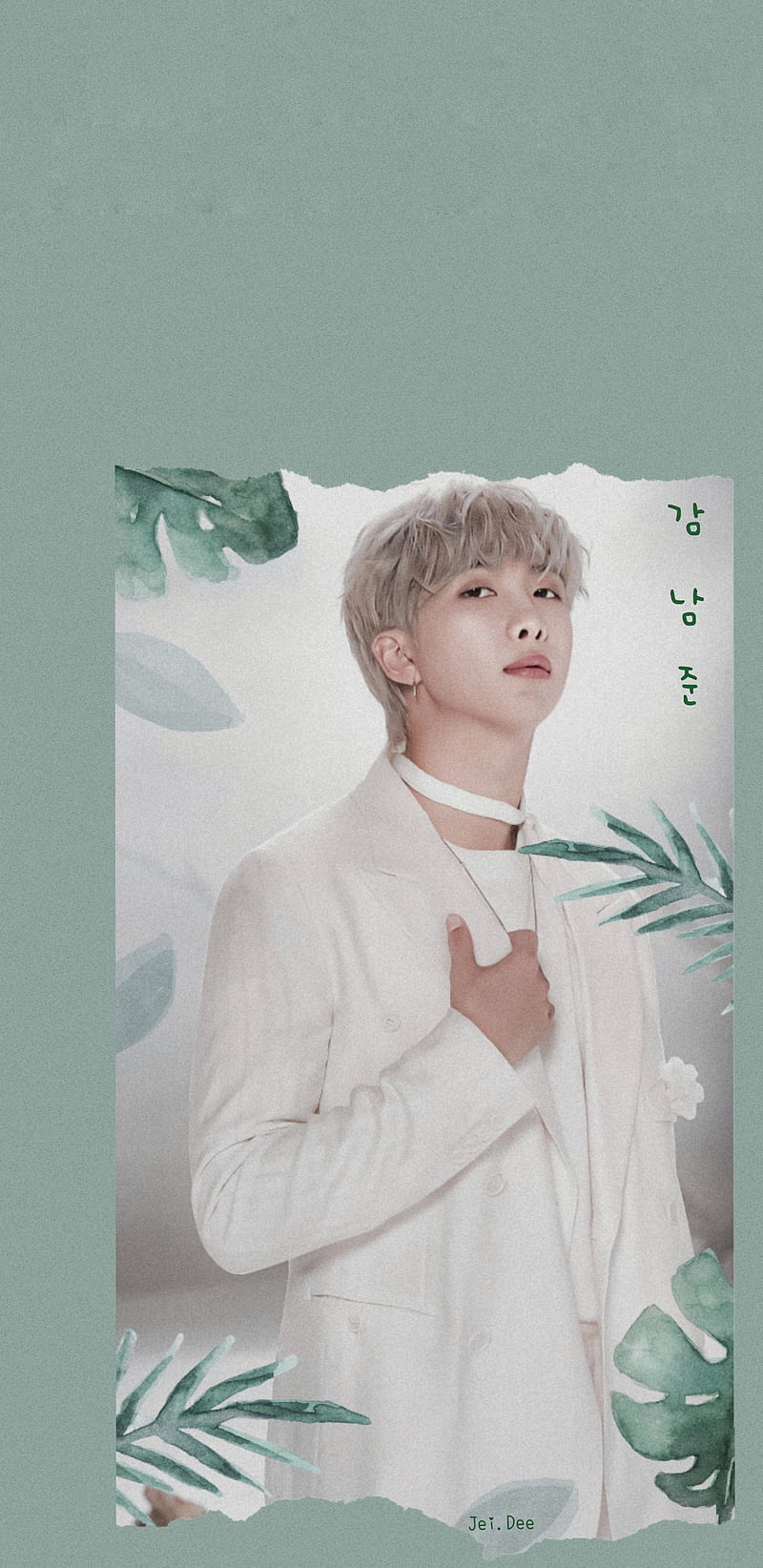 Green Leaf - RM, bts, greenleaf, jhope, jimin, jin, jungkook, rm, suga, taehyung, HD phone wallpaper