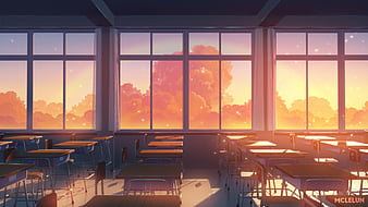 Anime Classroom HD Wallpaper by Aratascape