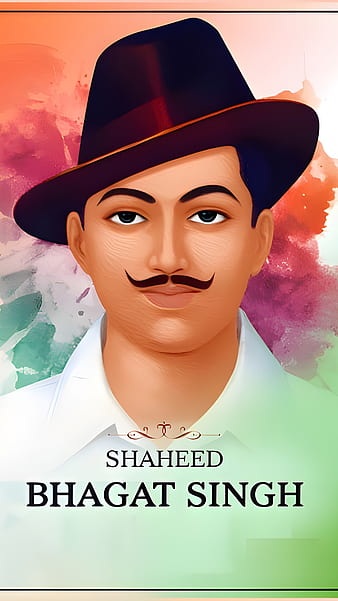 Download Shaheed Bhagat Singh Black And White Illustration Wallpaper |  Wallpapers.com